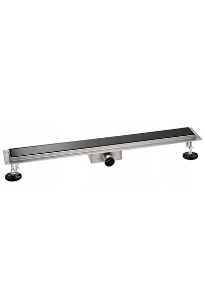 Granitan Rigola de Dus OLbk-700, 70 cm, Otel SS304, Gratar Sticla Neagra, Sif...
