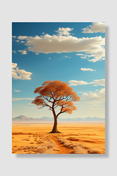 Luna Marissa Tree Poster Lonely Tree in the Desert Blue Sky Landscape Wall De...