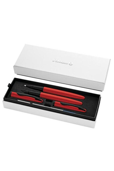 Pelikan Set stilou si pix Jazz Noble Red, stilou penita M, cutie cadou, Rosu/...