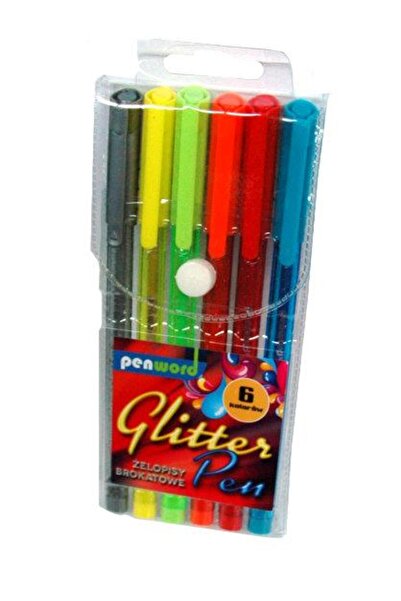 PENWORD Set 6 pixuri gel cu sclipici, Penword, Multicolor