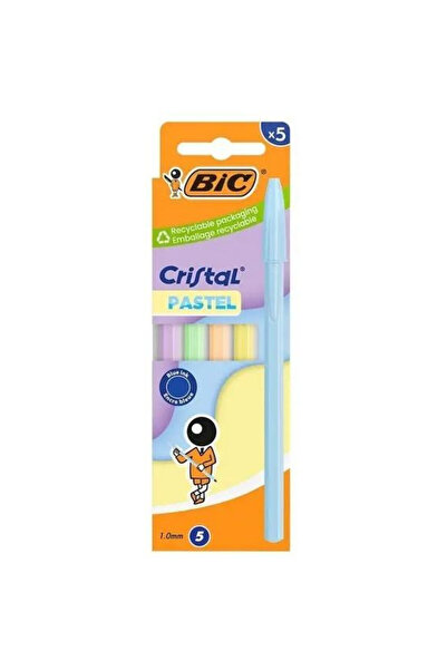 Bic Pix Cristal Pastel, varf 1.0 mm, cerneala albastra, etui carton, albastru...