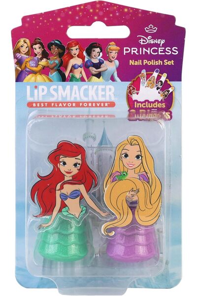 Lip Smacker Disney Princess, 2-Piece Nail Polish Set for Girls, Rapunzel & Th...
