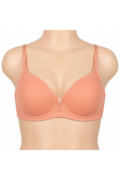 Generic Women's Soft Padded Bra Orange Pink |   Elegant Polka Dot Design, Adj...