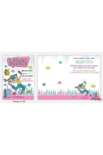 STAMP Card de felicitare Young B6, cu plic, design nr 30, multicolor, 1 buc