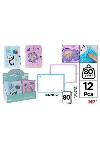 OEM Jurnal plusat MP Main Paper MIX Panda/Kwiatek, coperta plusata, cu lacat ...