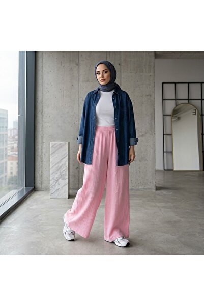 Naknaku Wide Leg Pants-Pink