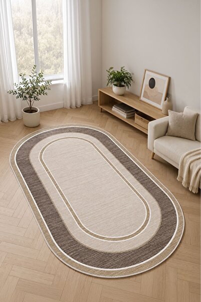 Machine washable anti-slip base stain-proof kitchen carpet living room carpet and runner/9163Oval