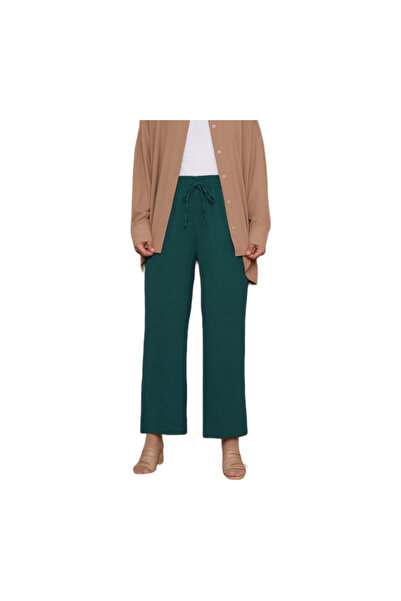 Generic Women's Wide-Leg Trousers – Effortless Comfort & Style, Emerald