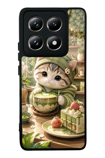 Spoyi Xiaomi Mi 14t Pro Matcha Kitty Coffee Design Glossy Phone Case