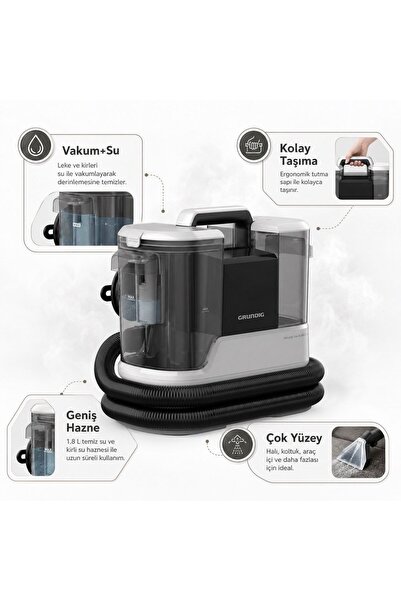 Grundig Halı Yıkama Makinesi 1400W Hepa Filtreli, Halı Koltuk Döşemede Derin ...