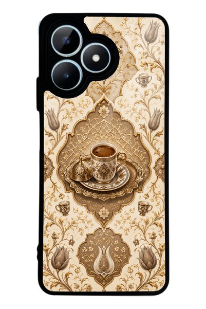 Spoyi Realme Note 50 Ivory Ottoman Coffee Designed Glossy Phone Case