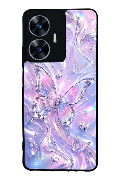 Spoyi Realme C55 Iridescent Dream Butterfly Design Glossy Phone Case