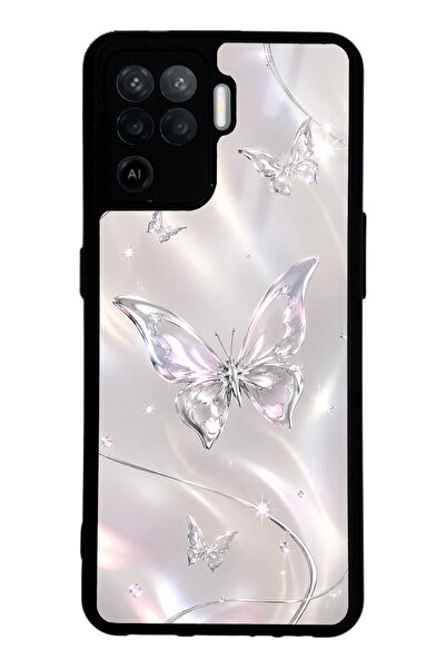 Spoyi Oppo Reno 5 Lite Crystal Whisper Butterfly Tasarımlı Glossy Telefon Kılıfı