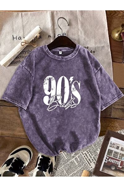 Touz Moda Tricou oversize unisex vintage, lavabil, imprimat pentru bebeluși d...