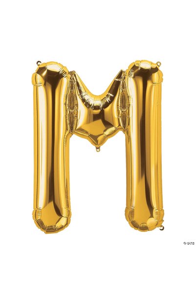Baloane Vesele Balon Folie Litera M Gold 40 cm LTR6-M