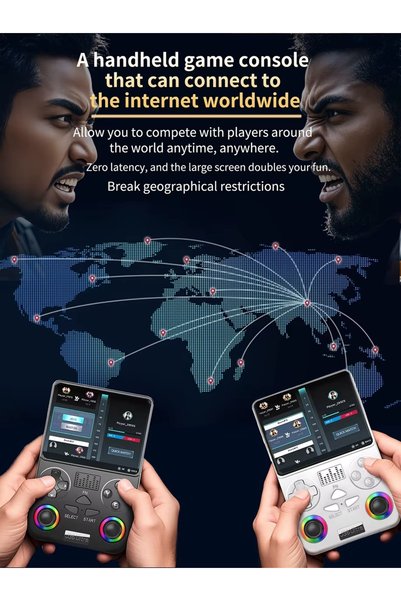 genric J36 Ultra Online Gaming Handheld Console, Local and Online Games, YouTube, Video, Music, RGB Joysticks