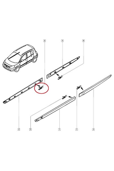 RapidAuto Agrafa fixare bandouri laterale Renault Scenic 2, Clips original 82...