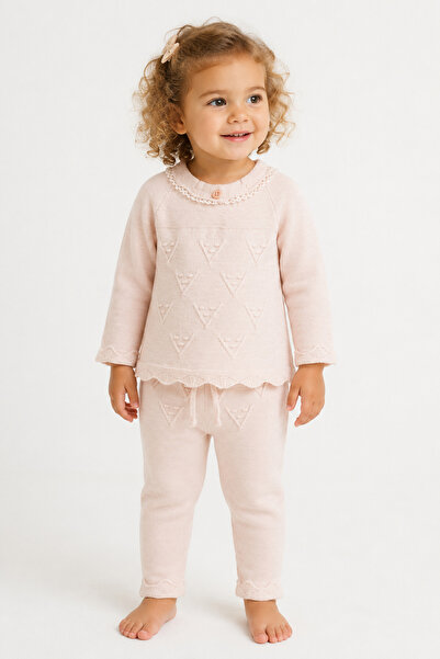 Babyhola Baby Girl Pine Tree Knitwear Top and Bottom 2-Piece Set 23123