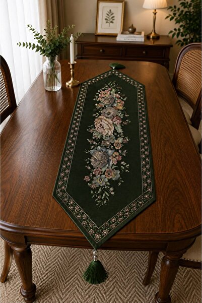 Yeshome Collection Vintage Bouquet 35X140 Tasseled Woven Tapestry Runner