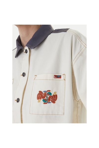 RVCA Geacă de blugi pentru femei 23B151500-NAT Crem