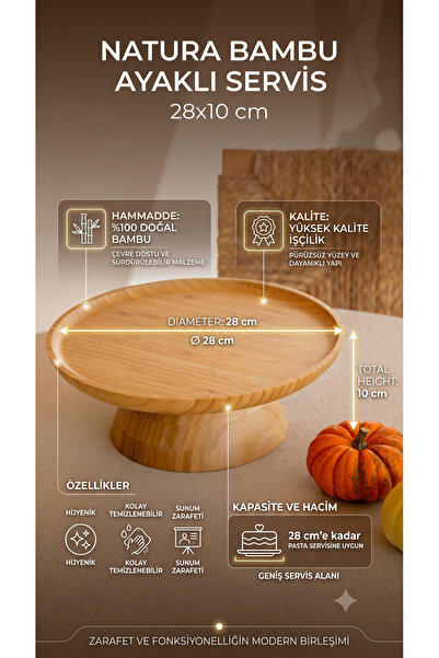 The Mia Natura 100% Natural Bamboo Stand for Presentations, Cakes and Pastrie...