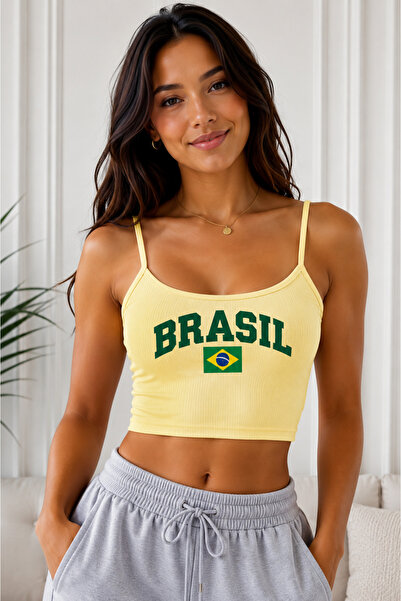 Machetta قميص نسائي جديد بتصميم كلاسيكي مطبوع عليه Brasil مصنوع من القطن بنسب...