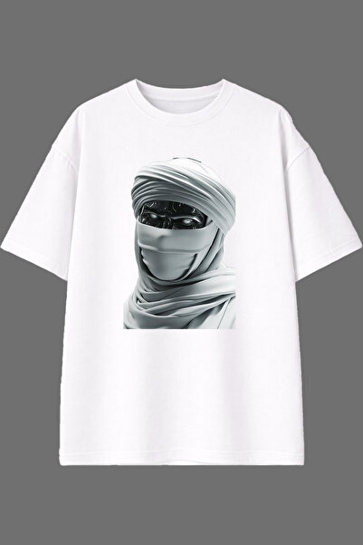 VSRN Λευκό μπλουζάκι με μουσουλμανικό σχέδιο και προεκτυπωμένο στο μπροστινό ...