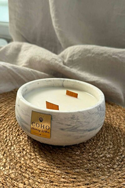COHO Kıraz Kokulu Mum Beton Mermer Desen Premium Esans Ovl