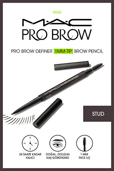 M.A.C Pro Brow Definer STUD 24 Saat Dayanıklı Hint Yağı Katkılı, Kırılmaya Da...