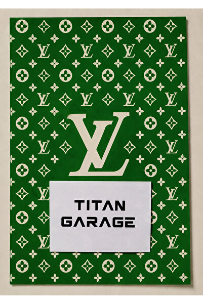 TITAN GARAGE YEŞİL LV MOTİFLİ OTO YIKANABİLİR KAĞIT PASPAS 20'Lİ PAKET