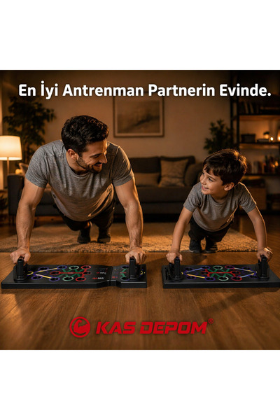 KASDEPOM Katlanabilir 20'si 1 Arada Şınav Tahtası | Çok Fonksiyonlu Fitness K...