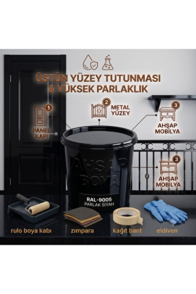 caxcolors CAX Colors Parlak Boya 1 L - Panel Kapı, Demir ve Ahşap Boyası (Yük...