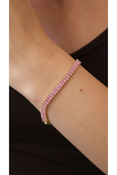 Jerie Colorful Zircon Stone Baguette Waterway Bracelet