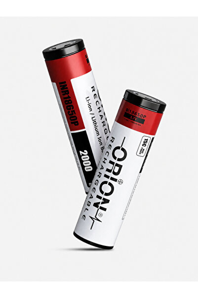 Orion 18650P 3.7V 2000mAh 15C Li-ion Şarjlı Pil – 100 Adet Ekonomik Paket – Mart 2026 Üretim