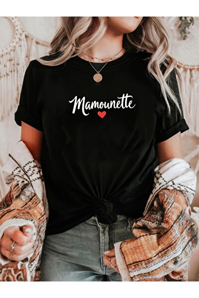 212Wear تي شيرت نسائي مامونيت بتصميم "My Sweet Mom" - بلوزة بأكمام قصيرة وياق...