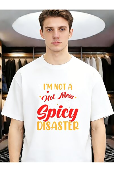 212Wear تي شيرت رجالي مضحك وفريد من نوعه بطباعة "I'm Not a Hot Mess Spicy Dis...