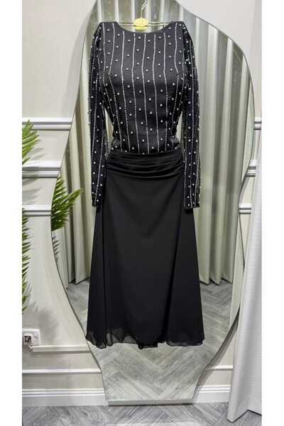 SAMEERAH STYLE Elegant Embroidered Chiffon Midi Dress
