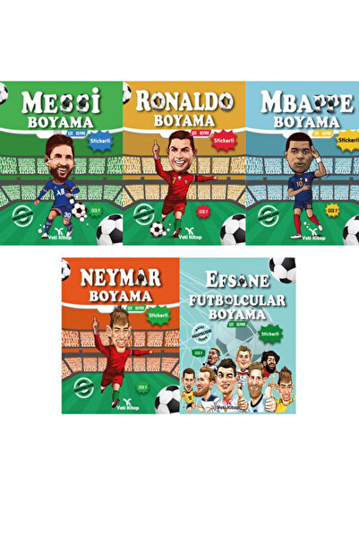 yeti kitap Famous Football Players Painting Set (Messi+Ronaldo+Mbappe+Neymar+...