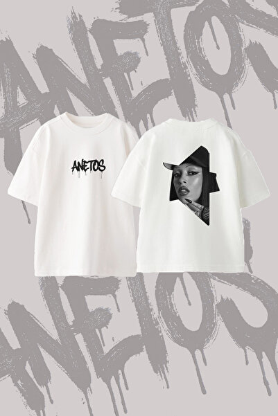 Anetos Fka Twigs_1 Design Back Printed Cotton White Oversize T-Shirt