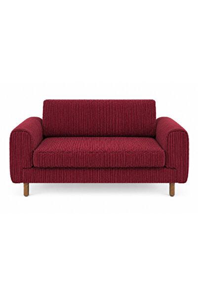 Rolivs Mokka İkili Koltuk 160x90 cm Fitilli Kadife Nar Çiçeği - Modüler, Alet...
