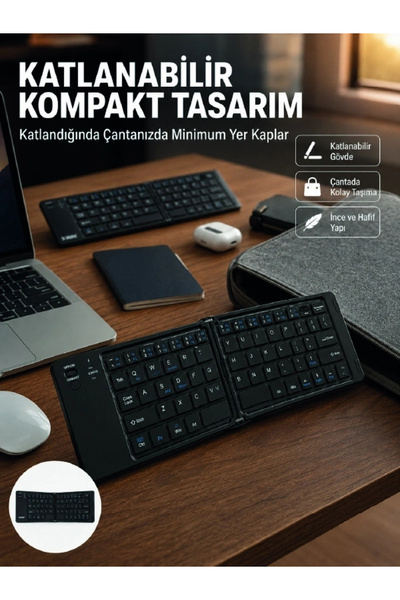 Epilons Kablosuz Katlanabilir Tooth Klye Telefon Tablet Biisayar Uyumlu