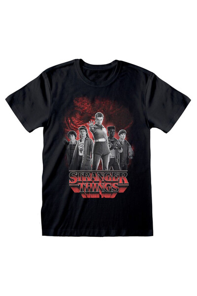 Heroes inc Tricou barbati Stranger Things, cu imprimeu, bumbac, negru, M INTL