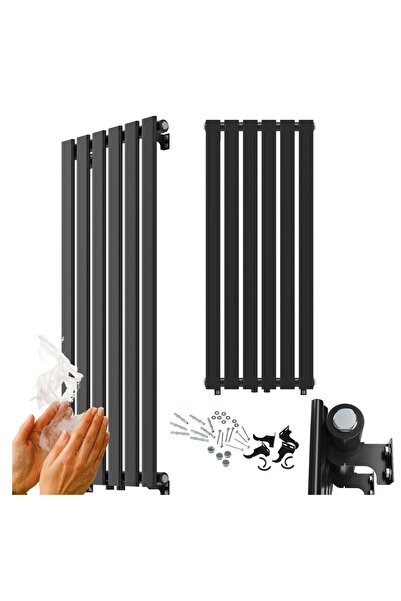 Granitan Radiator Baie Fero, Vertical, Panou, 1100x450 mm, 553 W, Negru