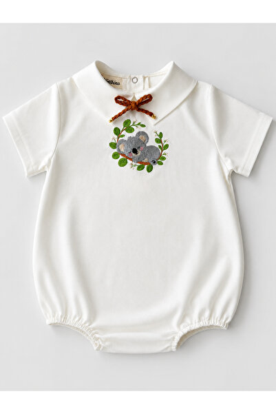 il mio bambino Handmade 100% Cotton Fabric Koala Embroidered Baby Shirt