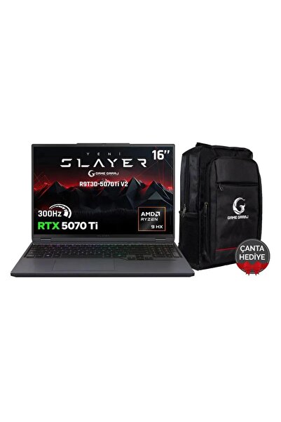 Game Garaj Slayer R9T3D-5070Ti V2 C4 AMD Ryzen 9 9955HX3D 32GB RAM 1TB SSD RT...