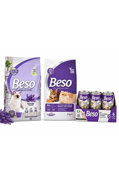 Beso Complete Adult Cat Care Bundle Lamb & Chicken Dry Cat Food 2kg + Chicken...