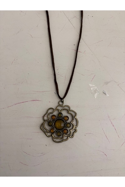 ELUNE İSTANBUL Milano Vintage Çiçek Figürlü Taşlı Kadın Kolye