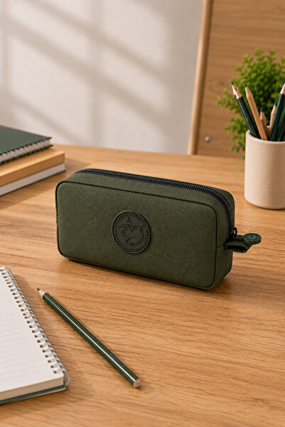 NEMO BAGS Unisex Khaki Pen Holder, Single Compartment Pencil Case, 20X10X3Cm