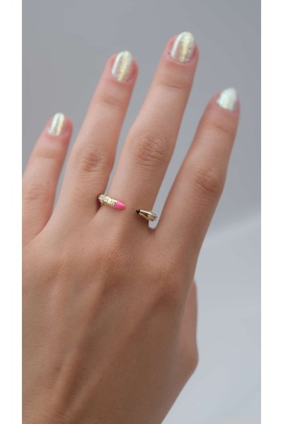 Jerie Colorful Enamel Pencil Adjustable Ring