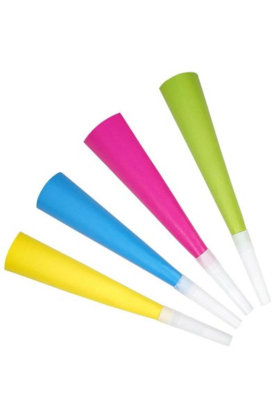 Arpex Set 4 trimitoare de petrecere Neon Party, multicolore, 19cm